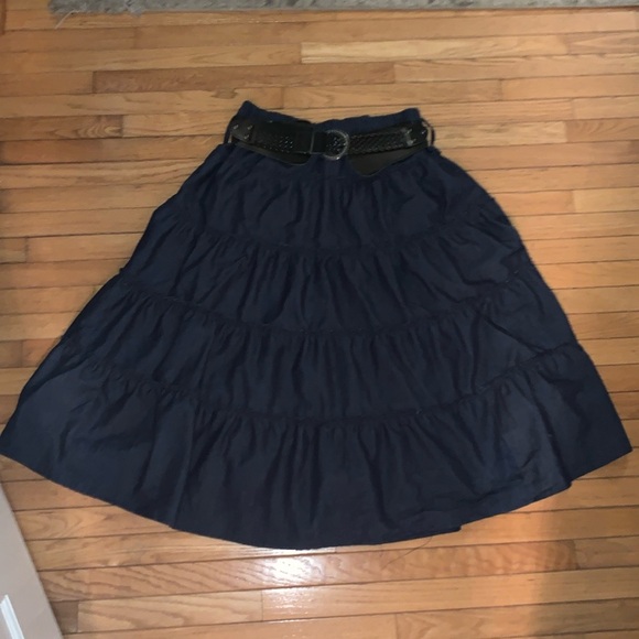 Maxi jean skirt ruffled tiered with belt size 2X - Picture 3 of 3
